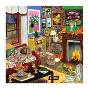 Galison Fall is in the Air Puzzle – 500 Piece Autumn Jigsaw Puzzle with Cozy Fall Living Room Imagery