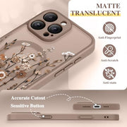 GVIEWIN for iPhone 16 Pro Case Compatible with MagSafe Screen Protector | Military Grade Protection, Full Camera Protection, Floral Translucent, Women Magnetic Phone Case, Floratopia/Brown