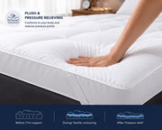 GMTEXTILE Thick Single Mattress Topper 5cm, Microfiber Single Bed Topper Single Bed Mattress Toppers Best Anti Allergenic (Single 90 X 190cm)