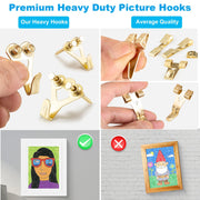 YHYZ Picture Hooks Heavy Duty, Picture Hanging Kit: Hangers (50 30 20 10 lbs) + Nails, Hanging Clock Photo Mirror Painting, for Plasterboard Wood Dry Walls Hardwall