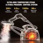 Waitbird 4.5 Bar 300°F Steam Cleaner for Bathroom, Kitchen, Floor & Grout | Ease of Use | Quick Heat Up | Large Water Tank | Quiet Operation | Safety Lock | 21 Accessories for Floor, Bathroom, Kitchen