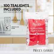 Price's Candles 100 Pack Sentinel Range 8 Hour Tea Lights Unscented Long Burning Tealight Candles for Home Catering Events Relaxation and Everyday Use