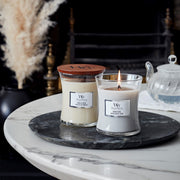 WoodWick Scented Candle with Crackling Wick | Vanilla Bean Mini Hourglass Candle | Up to 20 Hours Burn Time | Perfect Gifts for Women, 85g