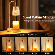 Candle Warmer Lamp with Timer - Electric Wax Melter Flameless Burner Heater | Adjustable Height and Brightness Jar Candles Suitable Various Holiday Warming Gifts for Women with 2 Bulbs