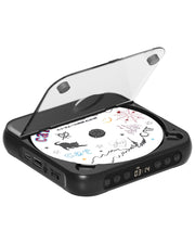 ENVYCLOUD CD Player Portable with Dual Stereo Speakers, Rechargeable Portable CD Player with Bluetooth for Home with Headphones,Black