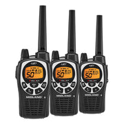 Midland GXT1000X3VP4 GMRS Two-Way Radios with Headsets, Black, 3 Pack | 50 Channels, 142 Privacy Codes, Up to 36 Mile Long Range, JIS4 Water Resistant, NOAA Weather Alert, Rechargeable NiMH