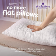 Slumberdown Rebound Pillows 2 Pack Hotel Quality for Cloud-Like Comfort | Medium-Firm Fill for Back & Side Sleepers, Hypoallergenic, Machine Washable, Made in UK, 2-Year Guarantee, 48 x 74cm Standard
