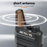 Retevis RT22 Compact & Lightweight FRS Walkie Talkies Long Range (4 Pack) | For Small Business, Camping, Hiking, Cruise, Safe Short Antenna, Comfortable to Carry, Loud & Clear Audio, USB-C