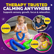 Nutty Toys Pop Tubes - Large 8-Pack Sensory Toys - Creative STEM Learning for Kids - Connect & Pop! Top ADHD Autism Fidget 2026, Best Boy & Girl Christmas Stocking Stuffers Gifts Idea