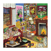 Galison Fall is in the Air Puzzle – 500 Piece Autumn Jigsaw Puzzle with Cozy Fall Living Room Imagery