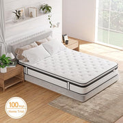 TeQsli Single Mattress 3FT Memory Foam Spring Hybrid Mattress 27CM | 10.6 Inch Memory Foam Pocket Sprung Mattress Edge Support & Motion Isolation Spring Hybrid Single Mattresses