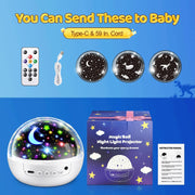 Night Light Projector 93 Lighting Mode,Baby Toys Gift Dimmable+Timer+Remote | 360°Rotate Sensory Lights,3Films-Star Moon,Dinosaur,Ocean,Exquisite Package Baby Boy Girl Gifts,Sensory Toys for Autism Kids