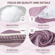 Chilling Home Pregnancy Pillow, U Shaped Maternity Full Body Pillow, Velvet | Pregnancy Pillows for Sleeping, Supportive and Comfortable Cuddle Long Pillow for Pregnant Women with Washable Cover,Purple