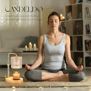 Candeldo Gold Candle Warmer Lamp with Timer, Birthday Gifts for Women Mum | Wax Melt Lamp, Height Adjustable, Dimmable, Gift for Her, House Warming, Birthday Present, Modern Home Decor, with 2 Bulbs