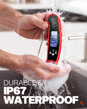 BESROY Meat Thermometer, Food Thermometer, Cooking Thermometer, Insta-Read | Folds away, LED display, Clear Readings, Insta-Read Accuracy, Waterproof, Built Tough for the Outdoors, Versatile Performance