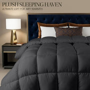 Utopia Bedding Coverless Double Duvet, 10.5 Tog Box Stitched Design, Grey | Soft & Cozy Comforter with Ultra-Soft Touch Microfiber filling, Box Stitch Construction with Corner Tabs, Machine Washable