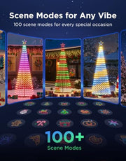 Govee Christmas Cone Tree Lights, 9ft 610 LEDs RGBIC Christmas Tree Light | Smart App Control, IP67 Waterproof Outdoor String Lights for Halloween Christmas Decorations, 100+ Scene Modes, Music Sync
