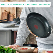 Tefal Jamie Oliver Cook's Direct On Bratpfanne 28 cm, Thermo-Signal | Stainless steel pan induction, titanium non-stick coating, oven-safe, stainless steel, riveted handle, E3040644