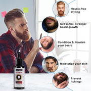 sjfscqr Beard Growth Organic Care Oil,Growth Oil Conditioner for Beard Care,Natural Beard Growth Essence,Moisturizes and Conditions Beard