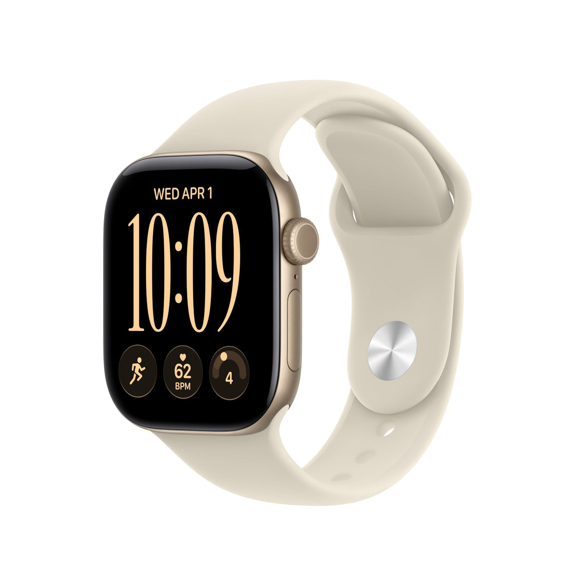 Apple Watch Series 12 GPS 42mm Smartwatch | Light Gold Aluminum Case, Sand Sport Band - S/M. Health + Fitness + Sleep Tracking, Heart Rate, Safety