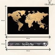 Gleneagles Scratch Off World Map Poster - Travel Tracker, Black & Gold | Reveal Countries as You Travel, A1 Adventure Wall Map, Bucket List Gift for Him or Her