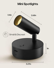 GOODEA Battery Operated Spot Light Indoor with Remote, Up to 30 Days, 3 CCT | 360° Rotable, Dimmable Rechargeable Picture Light for Wall, Tree Spotlight Indoor, Uplighting Stick on Wall for Plant Artwork