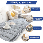 GKXLH New Thick Non-slip Sofa Cover 2 3 4 Seater (Light Grey,70x180cm/1 PC) | Soft Corduroy Sofa Covers Washable, Universal Sofa Slipcovers, Dog Pet Couch Covers, Leather Sofa Protector for Living Room