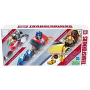 Transformers 1-Step Flip Heroes 3-Pack, 4-Inch Wheeljack, Bumblebee, and Optimus Prime Action Figures, Kids Easter Toys or Basket Stuffers, Age 6+