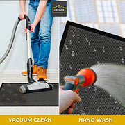 Homatz Door Mats Indoor & Outdoor Heavy Duty Floor Mat - Non Slip Rubber Back - Dirt Trapper Door Mat - Super Absorbent Front Door Mat, Washable Doormats Rug, Barrier Mat (Grey,40x60cm)
