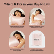 Kitsch Satin Pillowcase with Zipper 48x66cm - Blush | Softer than Silk Pillow Cases for Hair & Skin, Smooth Cooling Satin Pillow Case, Wrinkle - Free Pillow Case, Queen Size