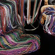 100PCS Bead Necklace, Breast Cancer Awareness Beaded Necklaces Stuff, 33" Mardi Gras Beads Necklace Costume, Festival Parade Throw Accessories for Wedding Birthday Gender Reveal Party Events Supplies