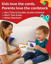 Alphabet Flash Cards - Thick ABC Flash Cards for Kids | Lowercase & Uppercase Letter Recognition Learning Game for Ages 3-6