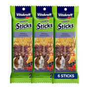 Vitakraft Crunch Sticks Guinea Pig Treat - Triple-Baked Guinea Pig Chews with Natural Wood Center - Crunchy & Nutritious Treats for Small Animals (Wild Berry and Honey, Pack of 6)