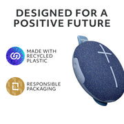 Ultimate Ears MINIROLL Waterproof Bluetooth Speaker - Majestic Blue | Ultra-portable, balanced bass, IP67 dustproof, 131 ft (40 m) range