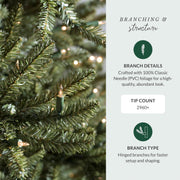 Balsam Hill 7.5ft Pre-Lit Classic Blue Spruce - Artificial Christmas Tree with 1000 Clear Incandescent Lights, Easy Plug Technology, Premium Stand for Indoor Holiday Decorating