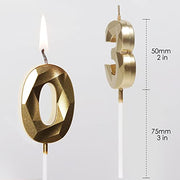 Yiran 50th Birthday Candles, Gold Number 50 Happy Birthday Candles, Cake Topper Decorations for Birthday Party, Wedding Anniversary Celebration Supply