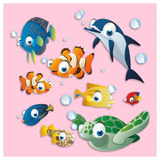 Cartoon Fish Vinyl Stickers, Cover Marks, Tropical Bathroom Wall Decals | Opaque Finish, No White Edges, Waterproof, Colourful Design for Home, Child Friendly, Walls, Cars, Kids Toybox, Nursery