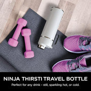 Ninja Thirsti 700ml Water Bottle with Leak-Proof Lid White DW2401EUUKWH | Designed for Carbonated, Hot & Cold Drinks, Ideal for Travel & Sports, Triple Insulated, Stainless Steel Flask