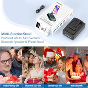 JTEMAN Cell Phone Stand with Bluetooth Speaker,Birthday Gifts for Men Women | Big Sound & Clear Audio,Cool Tech Gadget Wireless Speaker, Unique Ideal Gifts, Foldable Adjustable Phone Stand for Desk