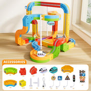 88 pcs KlickRail Electric Train Set Race Track for 3 4 5 6 7 8 Years Old | Building Toy Train Track Gravity-Defying 3D Embedded Layouts & Motorized Car, STEM Gift(Deluxe Set(88 piece)