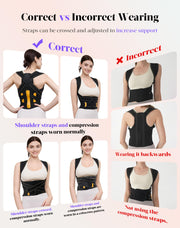 Posture Corrector for Women and Men, 5x Enhanced Support Back Brace, Medium | Adjustable Shoulder Brace, Armpit-Friendly, Breathable Mesh, Relief for Upper and Lower Back, Neck Pain, Improving Posture