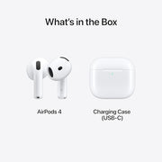 Apple AirPods 4 Wireless Earbuds | Bluetooth Headphones, Personalized Spatial Audio, Sweat & Water Resistant, USB-C Charging Case, H2 Chip