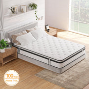 TeQsli Single Mattress 3FT Memory Foam Spring Hybrid Mattress 27CM | 10.6 Inch Memory Foam Pocket Sprung Mattress Edge Support & Motion Isolation Spring Hybrid Single Mattresses