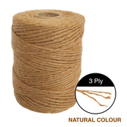 ANSIO Natural Jute Twine, 101 m / 333 ft – 2 mm 3-ply - Pack of 1 | Rustic Brown Garden Twine String for Crafts, Floristry, Gift Wrapping & Plant Tying