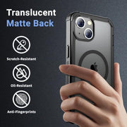 jaroco Magnetic for iPhone 14 Case Heavy Duty Protection Black | Compatible with MagSafe,Military Grade Drop Protection,Translucent Matte,Non-Slip,Shockproof 2-Layer Durable Bumper Case