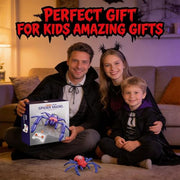 AUTXQU Wall Crawler Gecko Rechargeable Remote Control Robot Wall Ceiling Climbing Toys with 360° Rotation,Funny Pranks Birthday Gifts for Kids Boys and Girls Age 4&Up (Red Blue Spider)