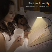Gritin 9 LED Rechargeable Book Light for Reading in Bed-Stepless Dimming | Eye Caring 3 Color Temperatures, Long Battery Life, Flexible Lightweight Clip On Book Reading Light for Studying