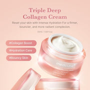 medicube Triple Collagen Cream for Hydrating & Firming | Moisturizer with Hyaluronic Acid, Premium Elastin, Shea Butter - Wrinkle Care & Boosts Elasticity, Korean Skincare, 1.69 oz