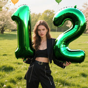 40 Inch Green Number 2 Balloons Foil Digital Helium Number Balloons | for 2nd 12 23 24 25 Birthday Anniversary Wedding Party Decorations,Jumbo Helium Balloon Giant Large Digital Balloon