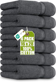 Utopia Towels Premium Hand Towels 41 x 71 cm, 6-Pack Grey | 100% Combed Ring Spun Cotton, Ultra Soft and Highly Absorbent, Extra Large Thick, Machine Washable Hotel & Spa Quality